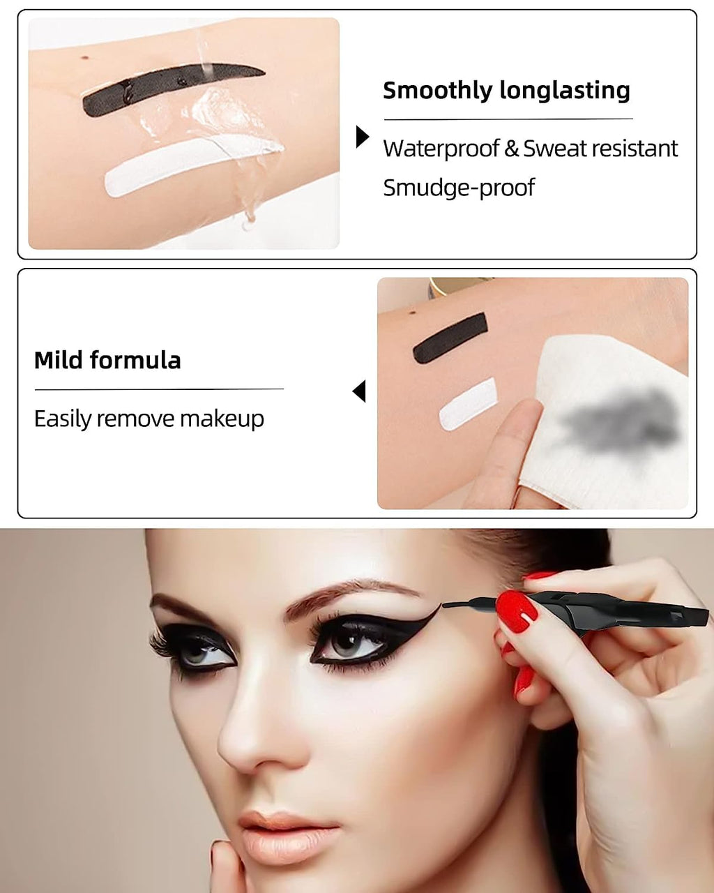 COSLUXE IMAGIC Gel Eyeliner, Long Lasting Waterproof Matte Eyeliner Cream Gel, High-Intensity Pigments Smudge-Proof Eye Liner,Makeup Gift for Women Girl (BLACK) - Image 5