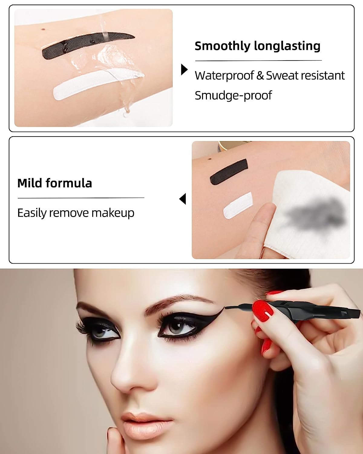 COSLUXE IMAGIC Gel Eyeliner, Waterproof Makeup Gel Eye Liner With Brush (4g) (black 01) - Image 5