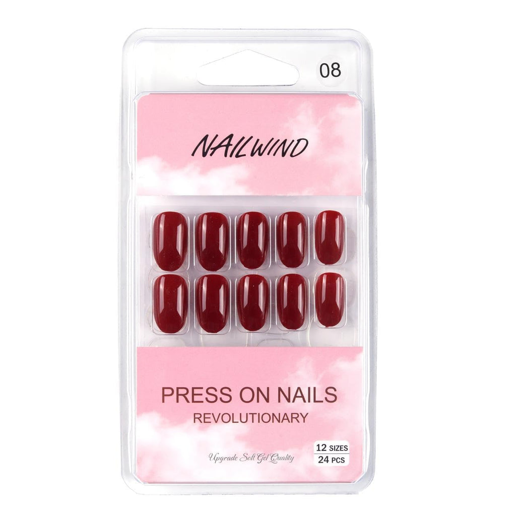 NAILWIND 24pcs Press on nails | Natural Short False Nails | Acrylic Full Cover Nails | Natural Fake Nails Delicate & Comfortable for Women and Girls (V-08) - Image 5