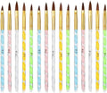 NAILWIND Acrylic Nail Brush Set for Acrylic Powder, Poly Extension Gel Brush, Nail Art Tips Builder Brush, for Application UV Gel Brushe with Glitter Handle SET
