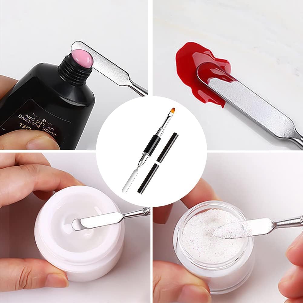 NAILWIND PolyGel Brush and Picker Brush tool for UV Poly Gel, Dual-Ended Poly gel Nail Brush & Picker, 2 in 1 Designs Poly gel Nail Brushes, Stainless Steel Gel Nail Brush Poly gel Slice Tool for Poly Gel UV Gel Acrylic Nails Extension 1- PCS - Image 4