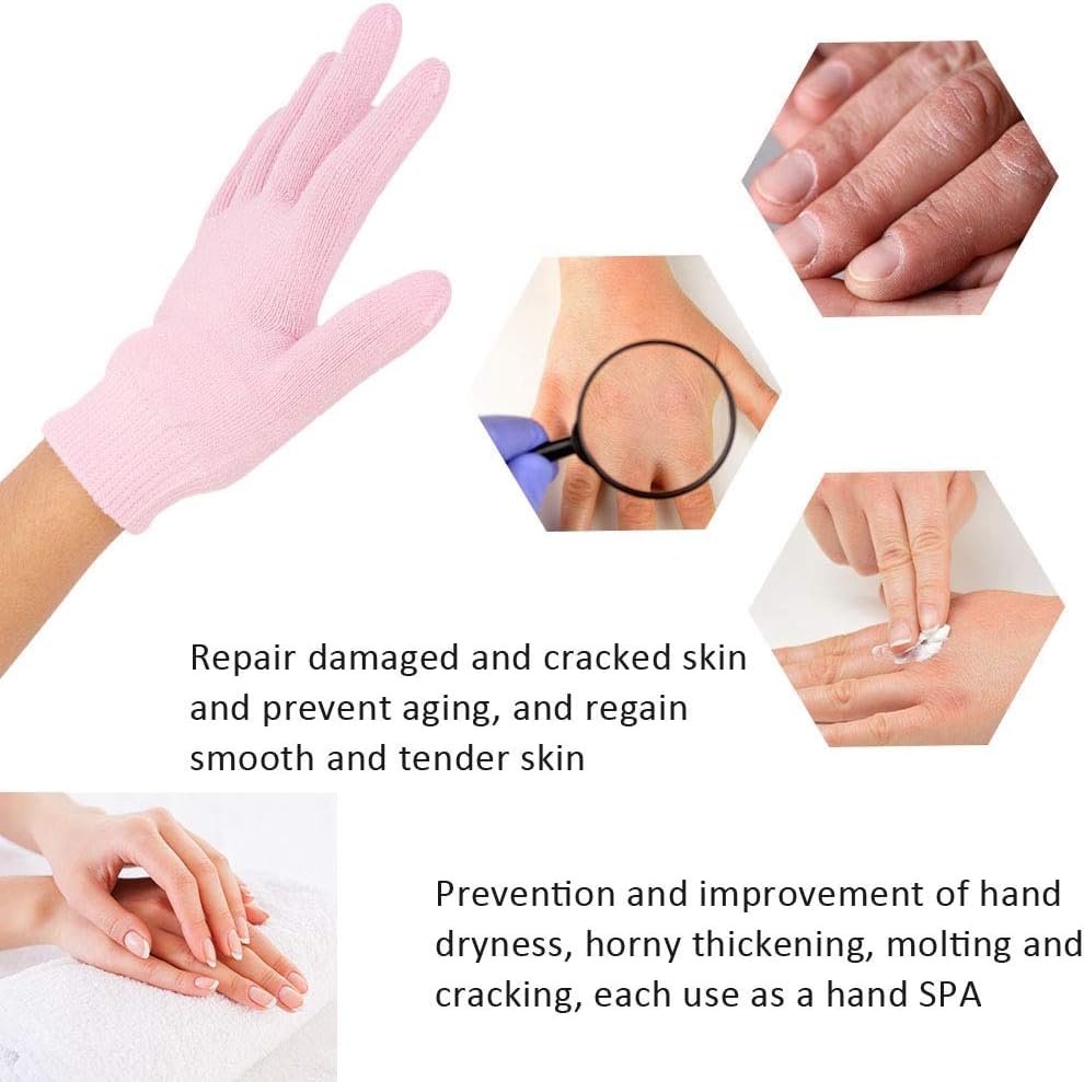 COSLUXE 1 Pair of Spa Gloves, Gel Gloves, Moisturising Hand Mask for Dry Hands, Hand Peel Mask, Spa Gloves, Moisturising Gloves for women girls - Image 3