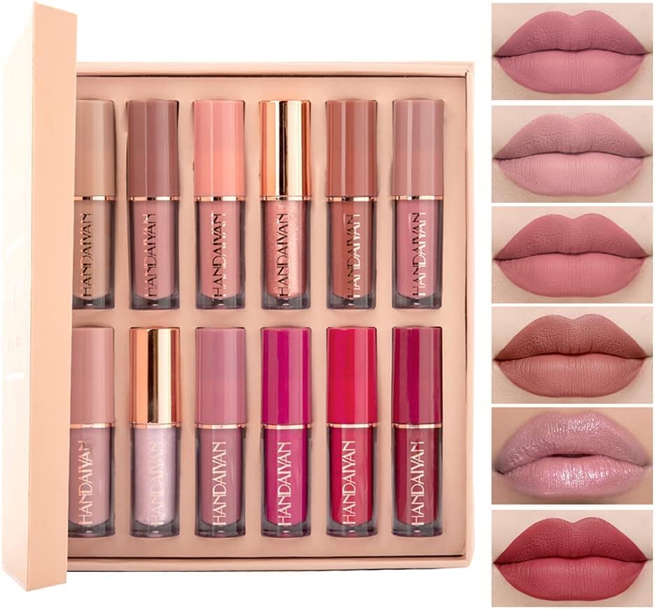 My Colors Matte Liquid Lipstick Set,12 Colors Super Stay Liquid Velvet Lipstick, Waterproof Long Lasting Lip Gloss Set, for Women Girl - Image 6