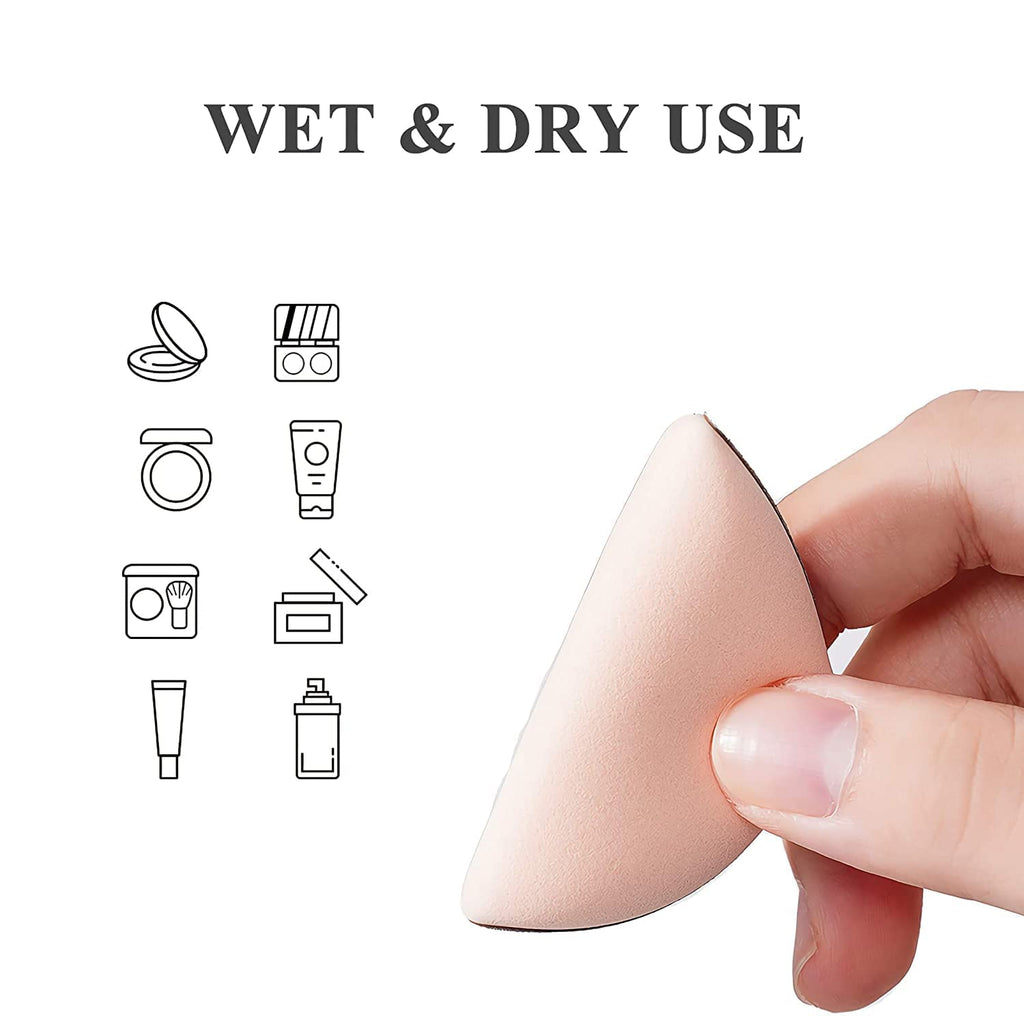 COSLUXE Makeup Triangle Shape Sponge, 2pcs Total Coverage Blending make-up Sponge, Latex-Free Foundation Sponge's Wet and Dry Dual Use, Teardrop Powder Puff for All Types of Skin - Image 4