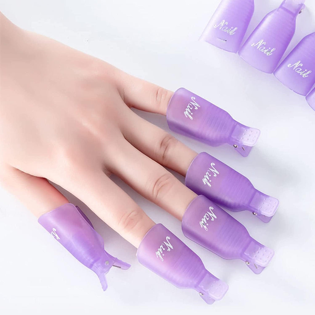 NAILWIND Nail Polish Gel Remover Tools Kit - 500 Nail Remover Cotton Pad,10 Pcs Soak Off Cap Clip,1 Nail File,1 Pcs Press Bottle, Nail Brush, Cuticle Pusher Tools Kit - Image 2