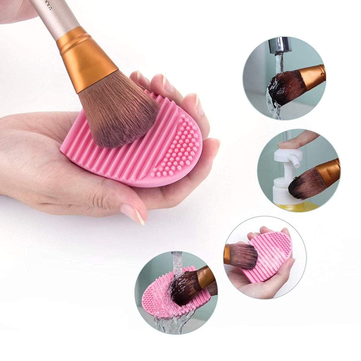 COSLUXE Makeup Brush Cleaning Tool - Make up Brush Quick Cleaner Sponge box 1, Makeup Brush Cleaner Silicone 1 - Removes Shadow Color from Your Brush - Image 4