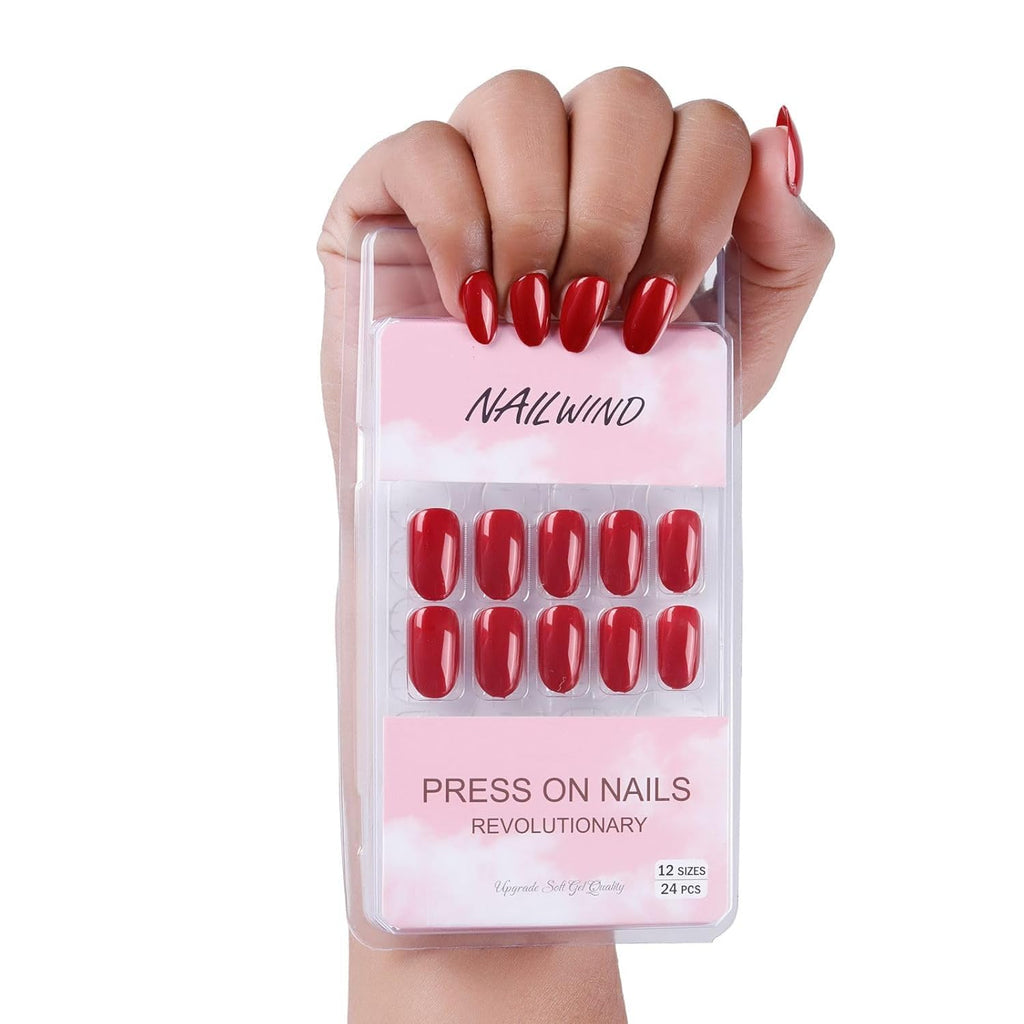NAILWIND 24 Press on Nails | Natural French Short False Nails | Acrylic Full Cover Nails | Natural Fake Nails Delicate & Comfortable for Women and Girls (V-19) - Image 3