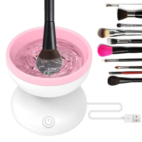 COSLUXE Automatic Makeup Brush Cleaner - Beauty Blender Cleanser Electric Brush Cleaner Spinner Tool for All Type Makeup Brushes - Cosmetic Brush Washing Cleaner All Size Makeup Brushes