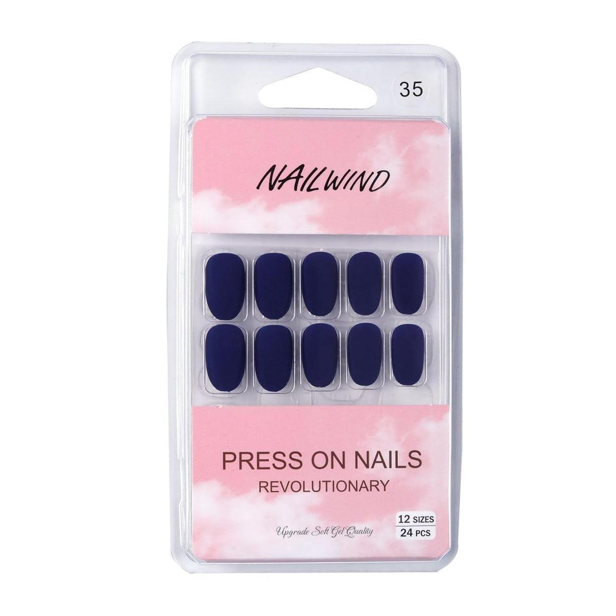 NAILWIND 24pcs Press on Nails | Matte Natural French Short False Nails | Acrylic Full Cover Nails | Natural Fake Nails Delicate & Comfortable for Women and Girls (V-35) - Image 5