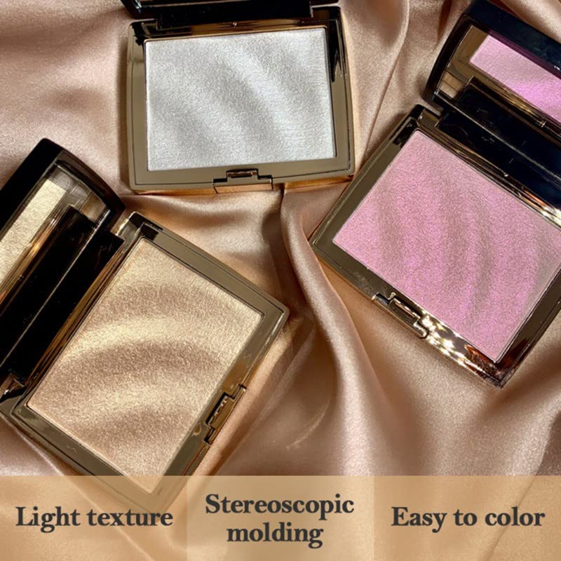 Hojo Highlighter Highlight Shimmering Powder, Waterproof Long Lasting Highlighter,Highlight Powder Palette,highlighter makeup 10g (01) PINK - Image 7