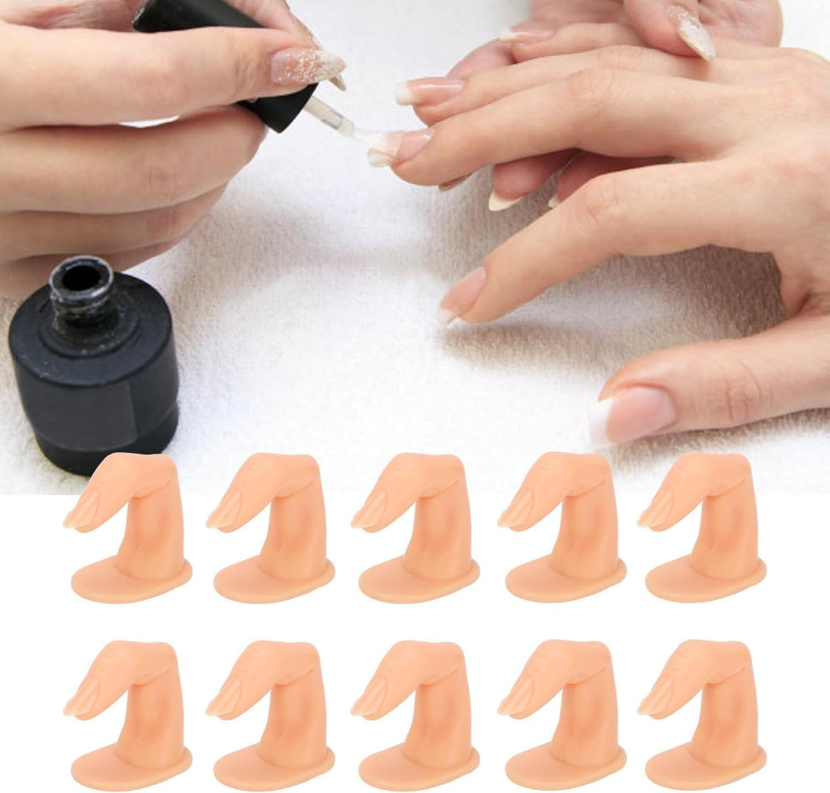 Cosluxe Practice Manicure Fingers Fake Training Fingers for Acrylic Nail Practice Finger Nail Art Training Display Decoration Without Nails 10 Pieces - Image 6