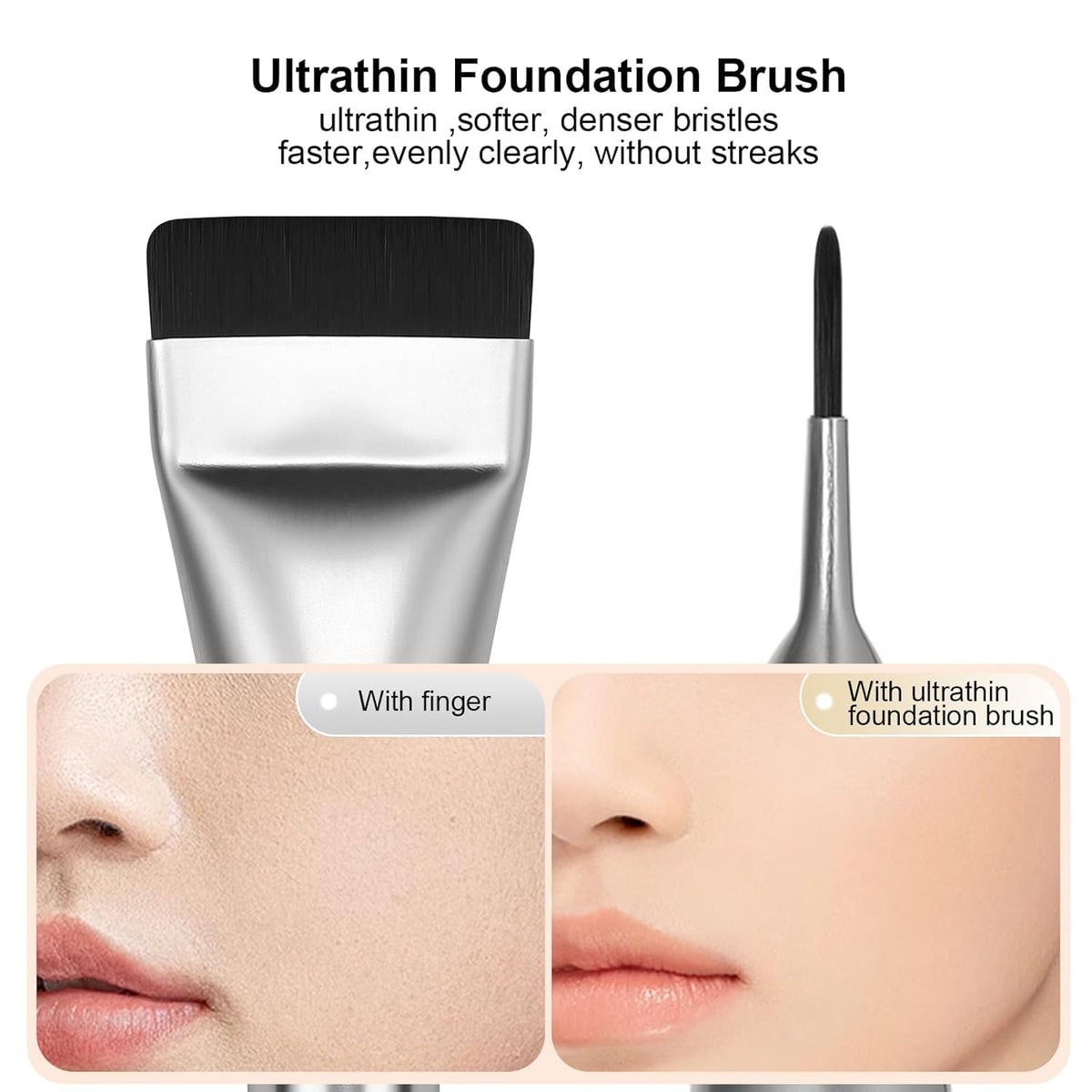 COSLUXE Flat Foundation Brush,Flat Head Foundation Brush for Liquid Makeup, Foundations' Brush Set for Liquid, Cream Foundations Concealer Brush Makeup Brushes (1 - Pcs) - Image 3