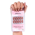 NAILWIND 24pcs Press on nails | Natural Short False Nails | Acrylic Full Cover Nails | Natural Fake Nails Delicate & Comfortable for Women and Girls (V-05)
