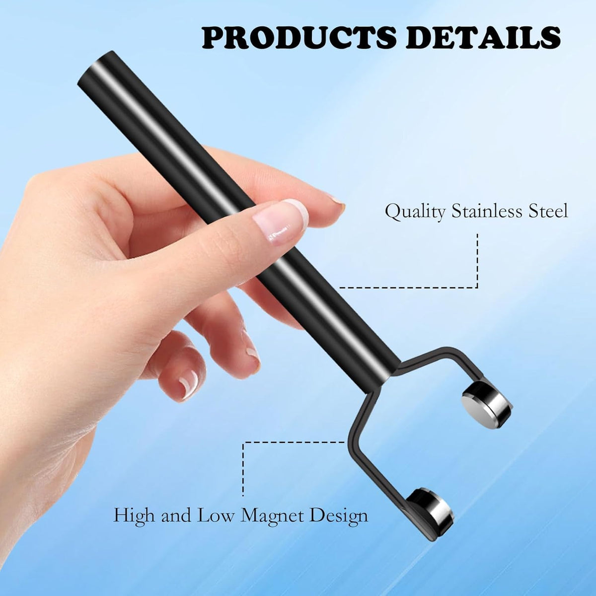NAILWIND 3 IN 1 Nail Magnet Tool Y Shape Cat Eye Gel Polish Nail Magnet Pens, Powerful Force 3D Magnetic Double Head Multifunctional Design Portable Handheld for Salon Studio Home Manicure - Image 3