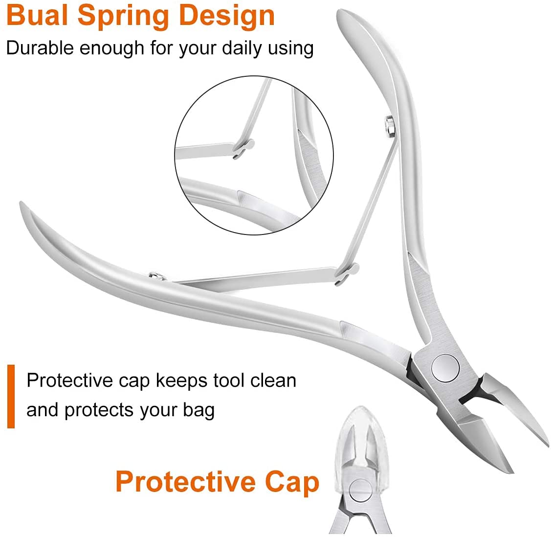 COSLUXE Cuticle Nippers Cuticle Scissors Trimmer & Remover - Stainless Steel | Extremely Sharp | Best Hand Care Professional Manicure Tool - Image 4