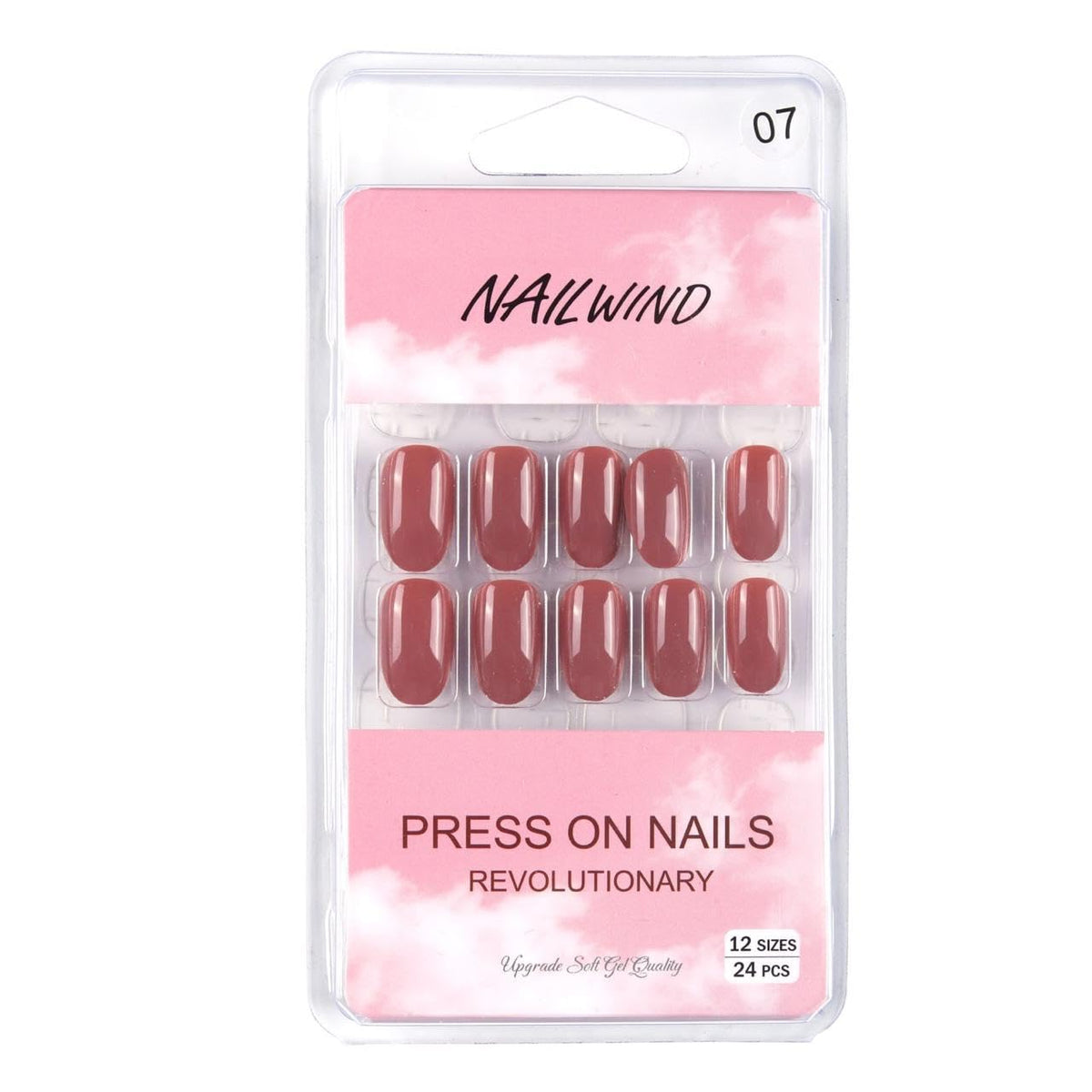 NAILWIND 24pcs Press on nails | Natural Short False Nails | Acrylic Full Cover Nails | Natural Fake Nails Delicate & Comfortable for Women and Girls (V-07) - Image 5