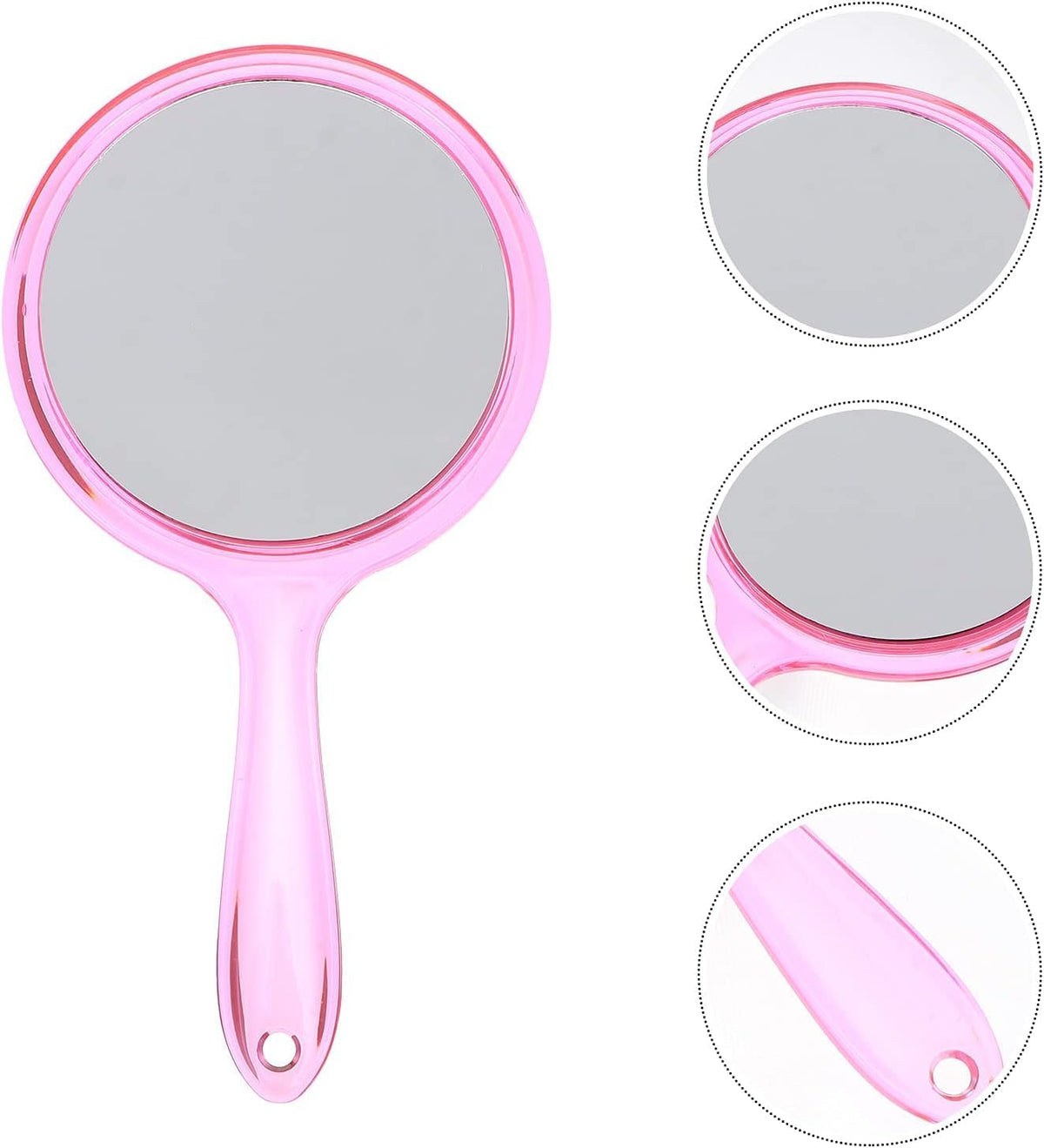 COSLUXE Double-Sided Handheld Mirror, 1X/3X Magnifying Mirror, Makeup Mirror with Handle Mirrors Rounded Shape (Multicoloured, Small Medium Large) - Image 9