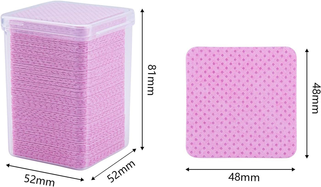 NAILWIND Lint Free Wipes, Cotton Pads for Nail Polish Removal, Eyelash Glue Cleaner, Extension Tool (Pink, 200-PCS) - Image 5
