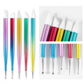 NAILWIND Double Heads Nail Art Pens Silicone Sculpture Pens Nail Dual Head UV Gel Carving Pen, Nail Silicone Brushes Set ,Pottery Clay Sculpting Tools Modeling Painting Drawing Tool DIY Art Craft Rainbow Colors, 5 pcs
