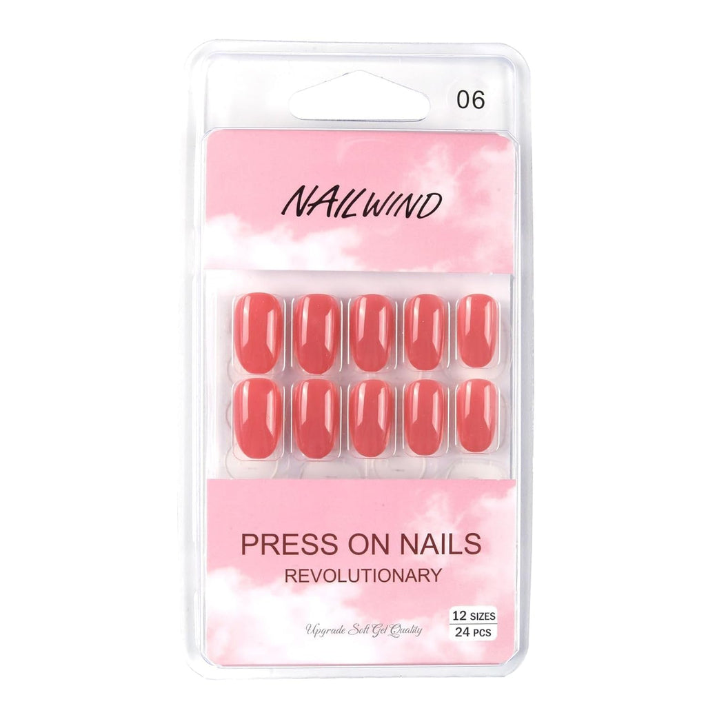 NAILWIND 24pcs Press on nails | Natural Short False Nails | Acrylic Full Cover Nails | Natural Fake Nails Delicate & Comfortable for Women and Girls (V-06) - Image 5