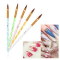 NAILWIND Acrylic Nail Brush Set for Acrylic Powder, Poly Extension Gel Brush, Nail Art Tips Builder Brush, for Acrylic Application UV Gel Brushe with Glitter Handle For Nail Art, (SET - B)