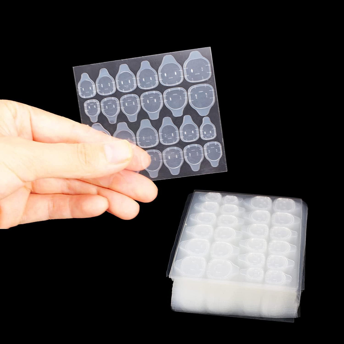 NAILWIND Transparent Double-side Glue Nail Sticker Adhesive Flexible Fake Nail Tips Adhesive Tabs Nail Glue for Women and Girls (3 - Sheets 72 - Pcs) - Image 2