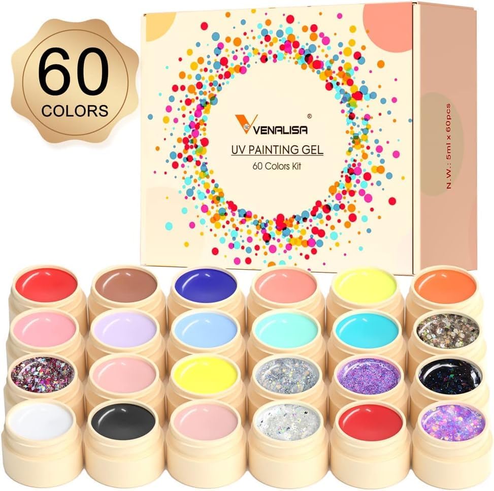 NAILWIND Gel Paint for Nails Art Kit, 60 Colors Solid Gel Polish Set Spider Painting Gel Nail Polish Nail Art Design for Starter Manicure Professional Nail Salon DIY at Home Gift - Image 2