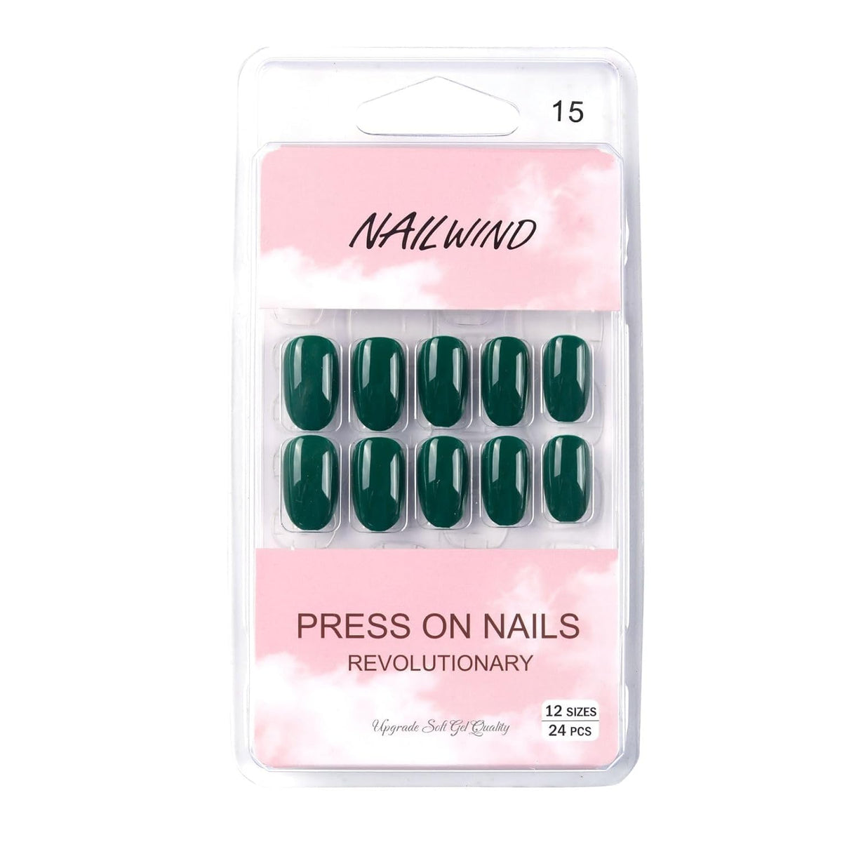 NAILWIND 24 Press on Nails | Natural French Short False Nails | Acrylic Full Cover Nails | Natural Fake Nails Delicate & Comfortable for Women and Girls (V-15)