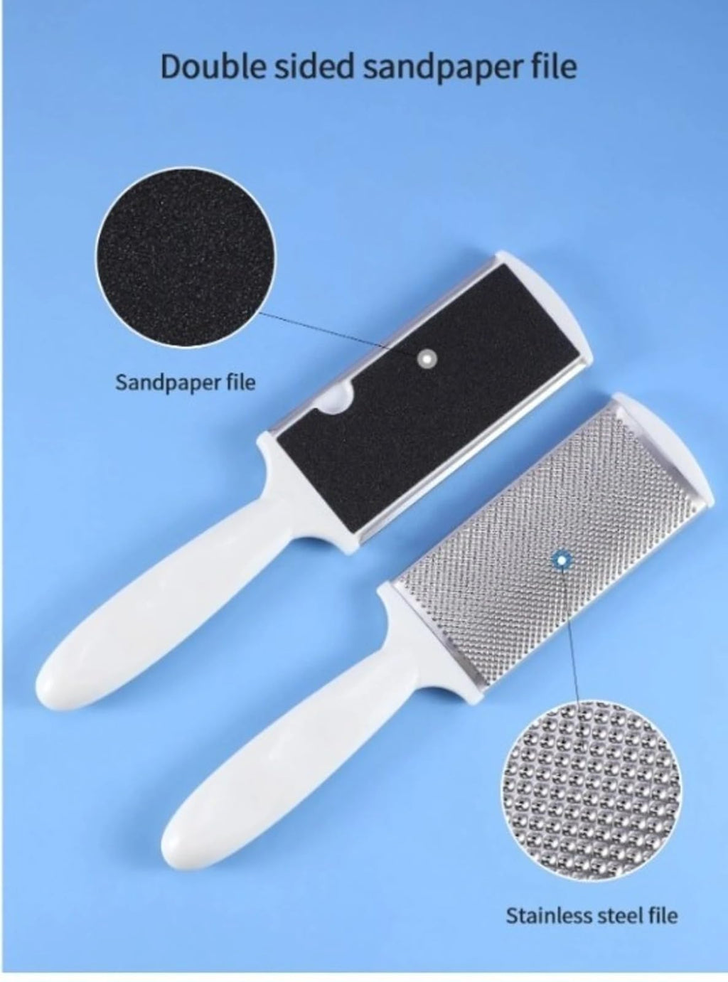Cosluxe foot rasp foot file and Callus remover. Best Foot care pedicure metal surface tool to remove hard skin. Can be Used on both wet and dry feet, Surgical grade stainless steel file - Image 3