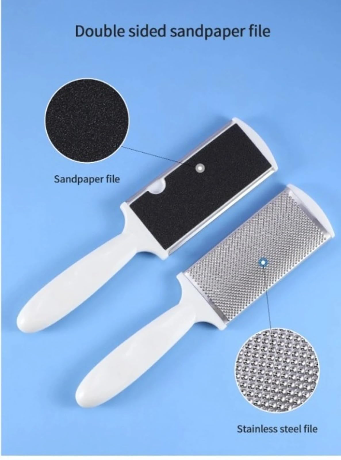 Cosluxe foot rasp foot file and Callus remover. Best Foot care pedicure metal surface tool to remove hard skin. Can be Used on both wet and dry feet, Surgical grade stainless steel file - Image 3