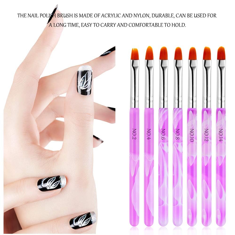 NAILWIND 7 Pcs Nail Art Brush Pen UV Gel Acrylic Nail Brush False Nail Art Tips Builder Gradient Painting Gel Nail Polish Brush Set Tools - Image 7