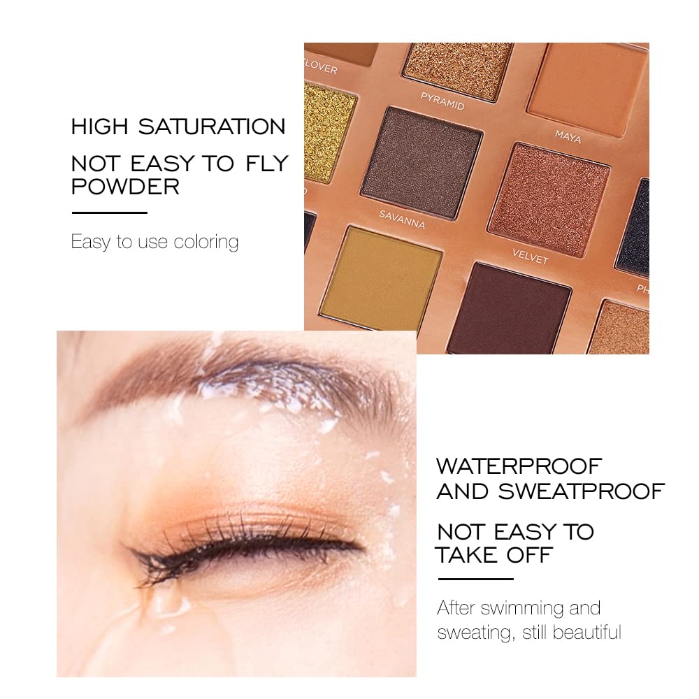 O TWO O 28 Colors Eyeshadow Palette,Shiny Matte Glitter Smoky Eyes Waterproof Eye Shadow Pallete High Pigment Metallic Makeup 35g - Image 5