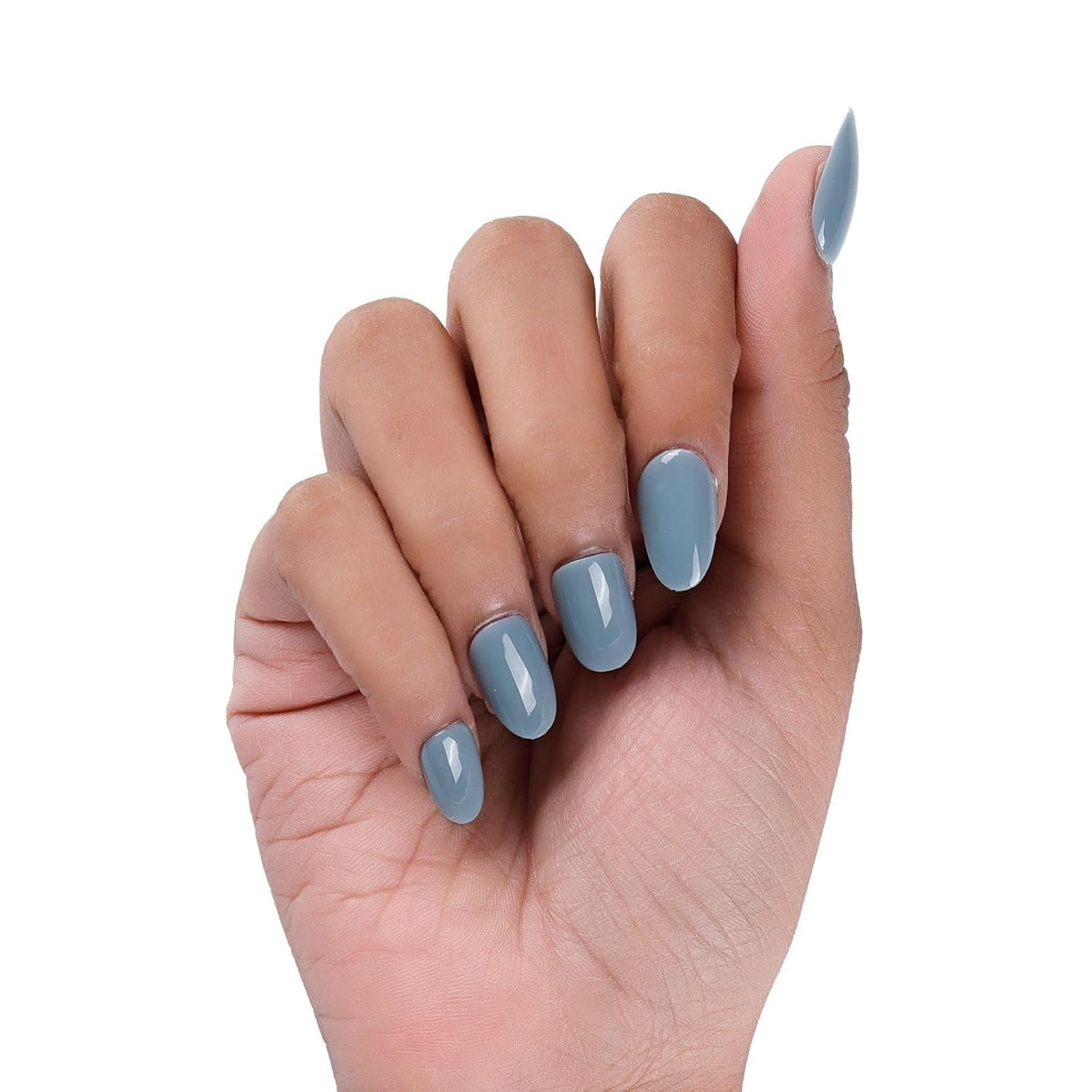 NAILWIND 24pcs Press on Nails | Natural French Short False Nails | Acrylic Full Cover Nails | Natural Fake Nails Delicate & Comfortable for Women and Girls (V-26) - Image 3