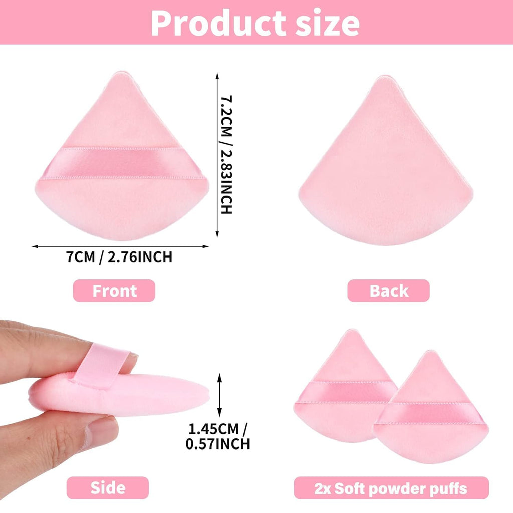 COSLUXE triangle puff, pizza puff makeup Puff The Perfect Trio | 3 Set of Pink triangle puff for Makeup Sponges | for Foundation, Liquid, Cream, Powder, Beauty Gift Set Woman, Girl - Image 5