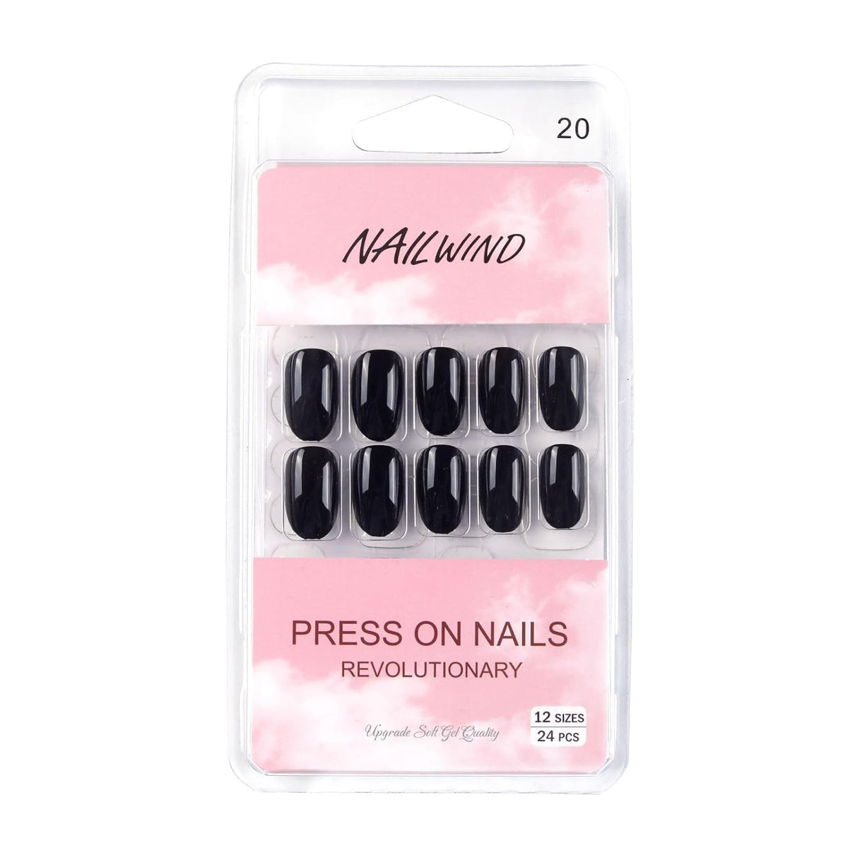 NAILWIND 24 Press on Nails | Natural French Short False Nails | Acrylic Full Cover Nails | Natural Fake Nails Delicate & Comfortable for Women and Girls (V-20)
