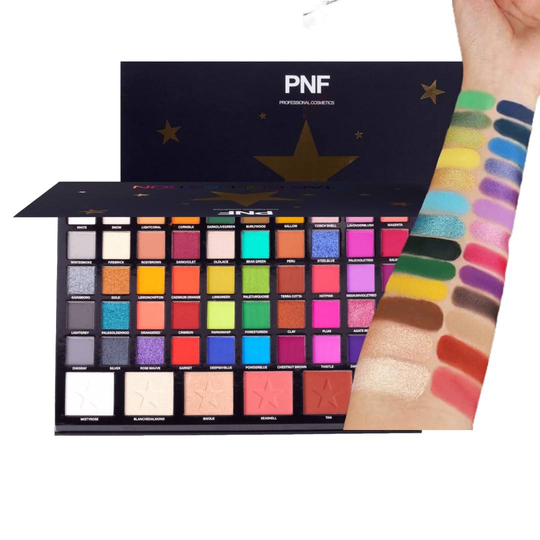 PNF PROFESSIONAL Star Collection Eyeshadow Palette, Long Lasting Shimmer Matte Eye Makeup Blush & Highlight & Eyeshadow Palette 90g - Image 4