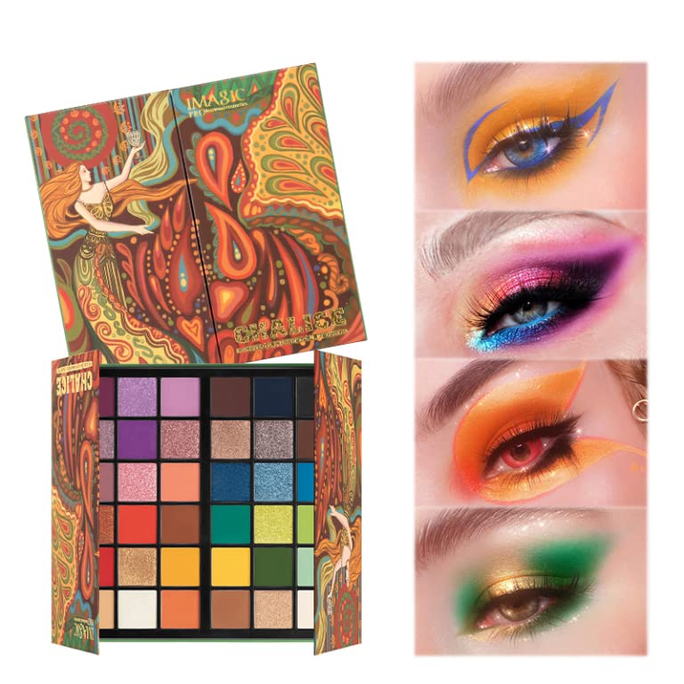 COSLUXE IMAGIC Pro Chalice 36 Color Eyeshadow Palette, 30.8g Eyeshadow Matte Shimmer Finish Make up Palette Highly Pigmented Colorful Powder - Multicolor - Image 4