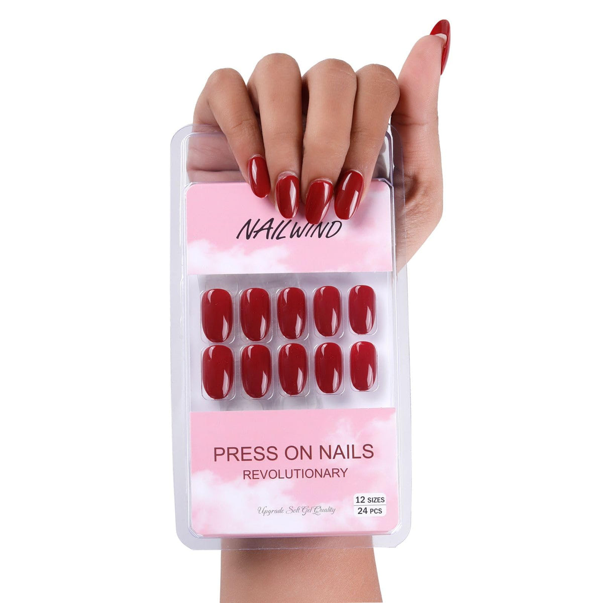 NAILWIND 24 Natural French Short False Nails Acrylic Full Cover Nails,Natural Fake Nails Delicate & Comfortable for Women and Girls (N11, 24 Count -Pack of 1) - Image 2