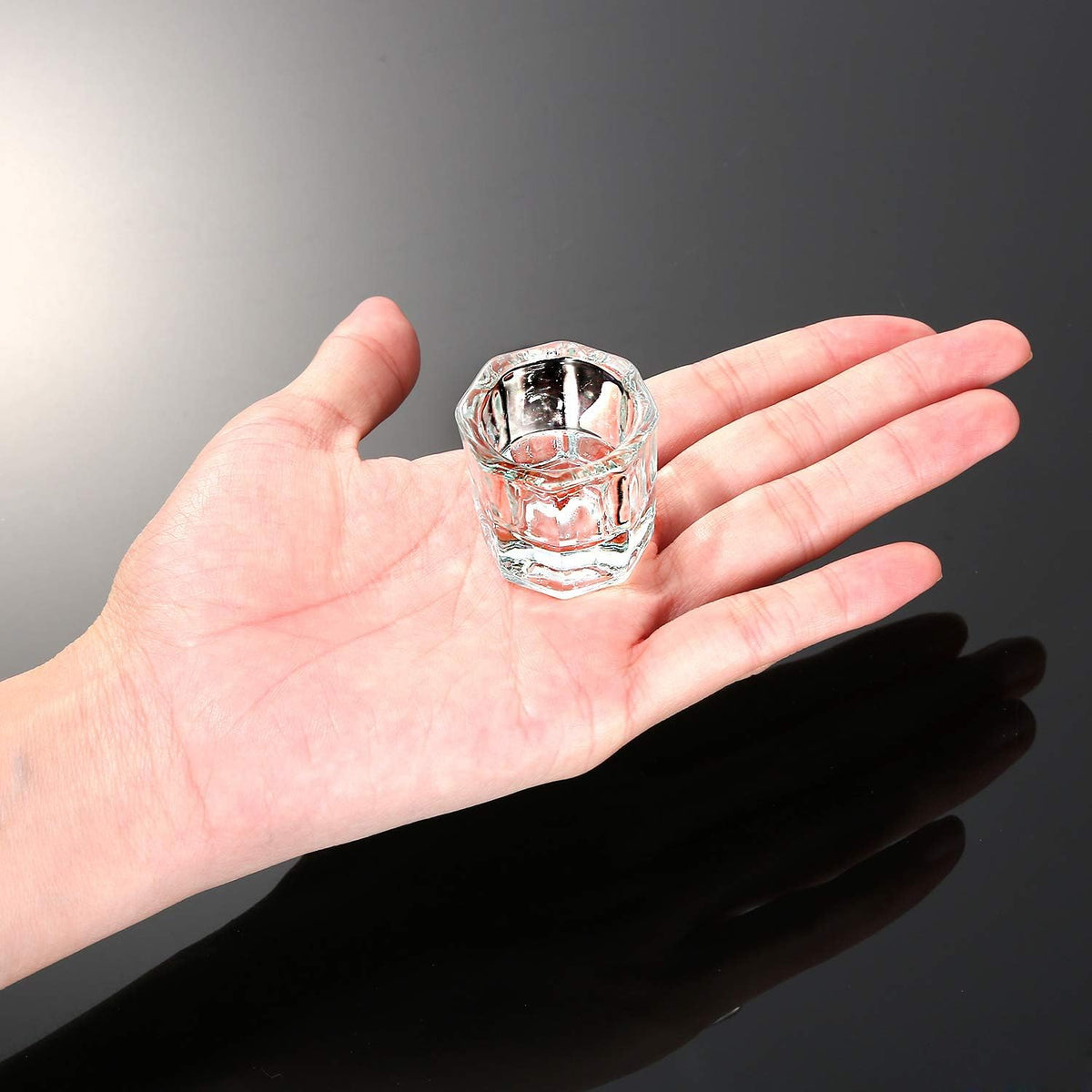 NAILWIND Dappen Dish Cups for Nail Art Acrylic Liquid - Clear Glass Nail Monomer Liquid Bowl Dampen Dish Powder Holder, Acrylic Glass Jar for Nails (pack of 4) - Image 8