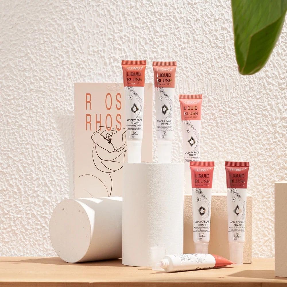HUDAMOJI Liquid Blush 6 Colors Set, Soft Cream Blush Makeup Liquid Blush for Cheeks Matte Finish 15ml - Image 5