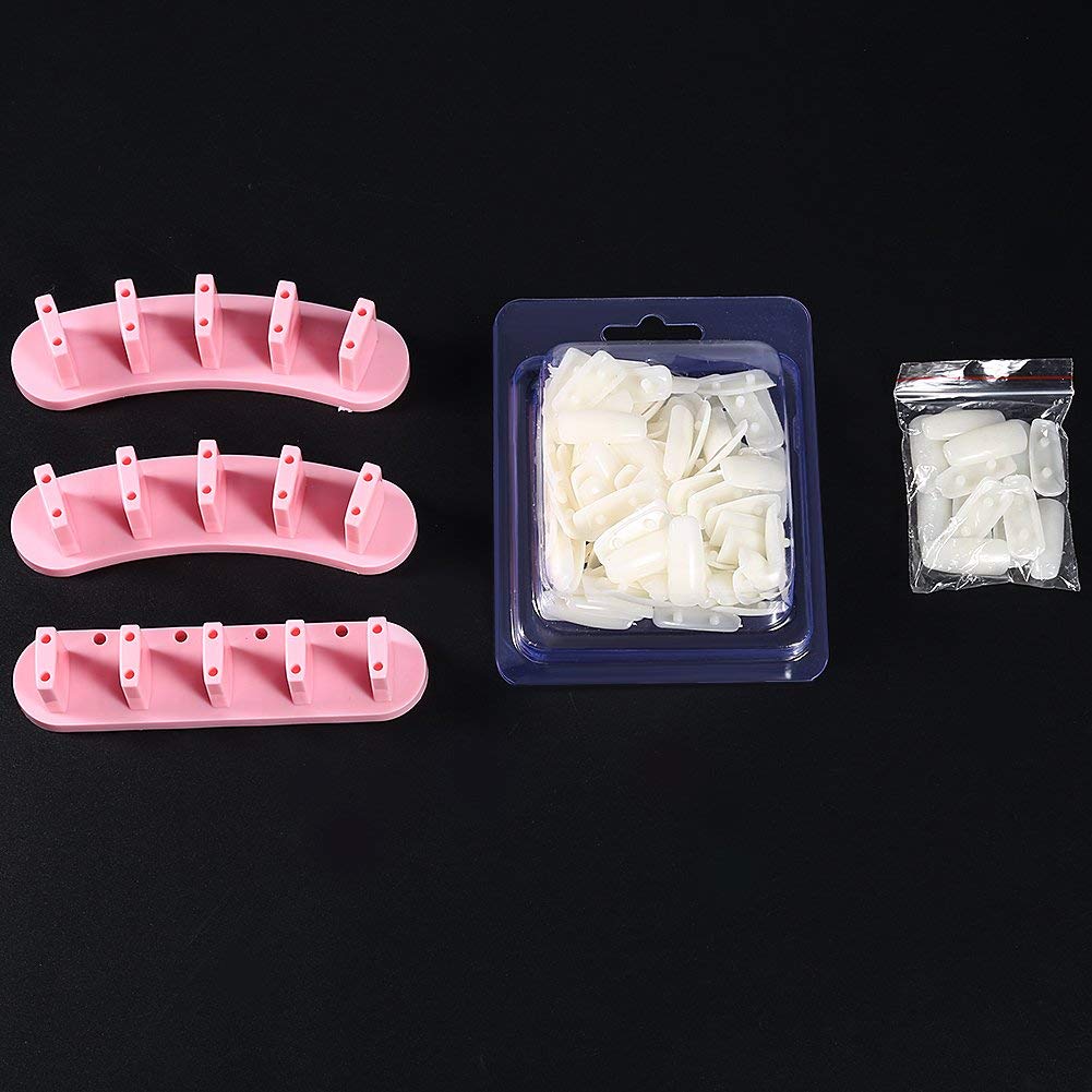 NAILWIND 3pcs False Nail Art Tips Practice Display Stand Tool with 10 pcs False Nail Tips for Gel Nail Polish DIY Nail Training Tools - Image 7