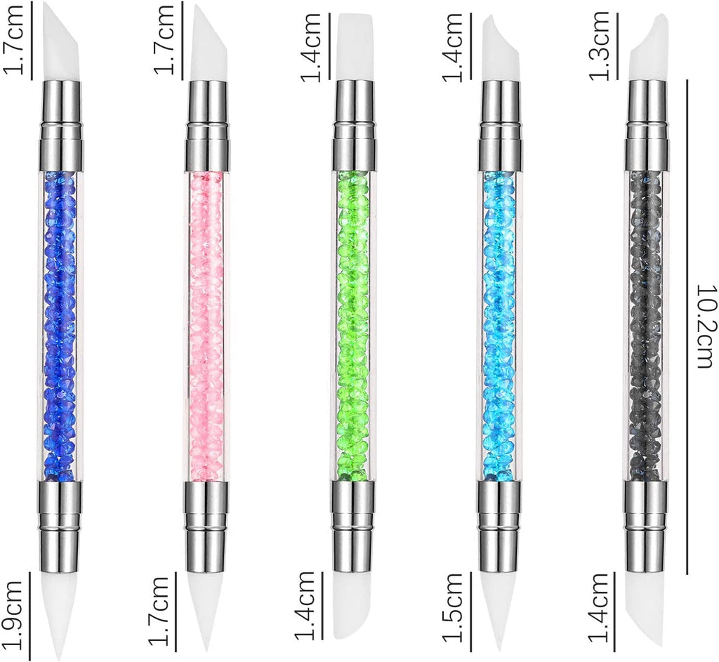 NAILWIND 5 Pcs Dual Nail Tools Nail Art Sculpture Pen,Silicone Head Acrylic Handle Nail Art Brushes,Nail Art Tools for Home Salon - Image 2