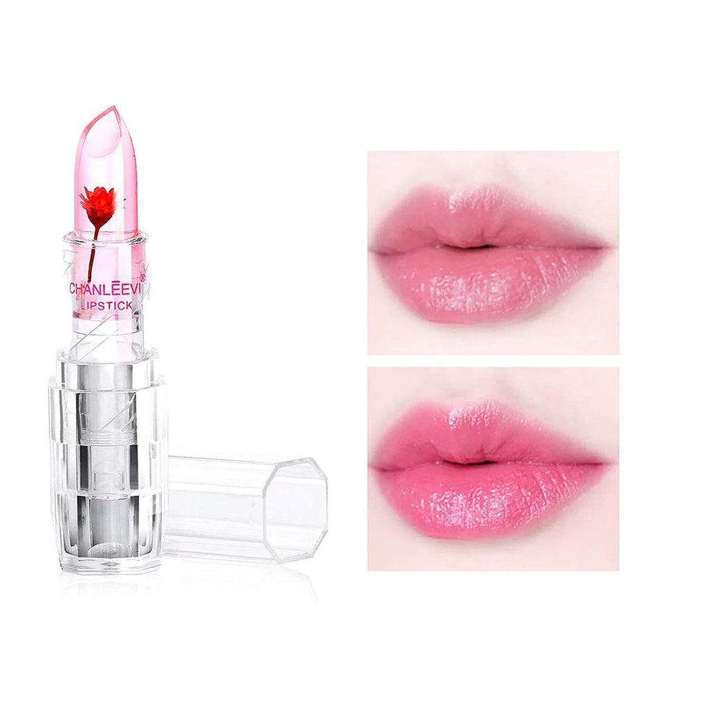 HUDAMOJI 6 Pcs Crystal Jelly Flower Matte Lipstick Moisturizer Clear Lip Glossy Balm, Color Changing, Long Lasting Lip Balm Lips Moisturizer Magic Temperature Color Change Lip Glossy For Girls Woman - Image 5