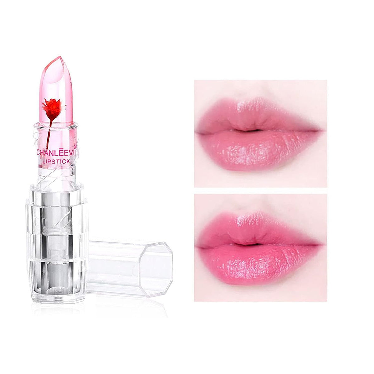 HUDAMOJI 6 Pcs Crystal Jelly Flower Matte Lipstick Moisturizer Clear Lip Glossy Balm, Color Changing, Long Lasting Lip Balm Lips Moisturizer Magic Temperature Color Change Lip Glossy For Girls Woman - Image 5