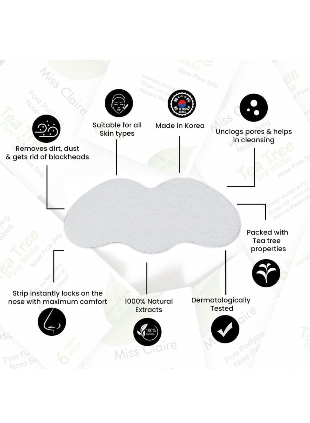 COSLUXE Nose Strips, Pore Strips for Blackheads, GREEN TEA Nose Blackhead Remover Deep Cleansing Noses Poree Striips for MEN & WOMEN 10 Strip in Pack of 1 - Image 2