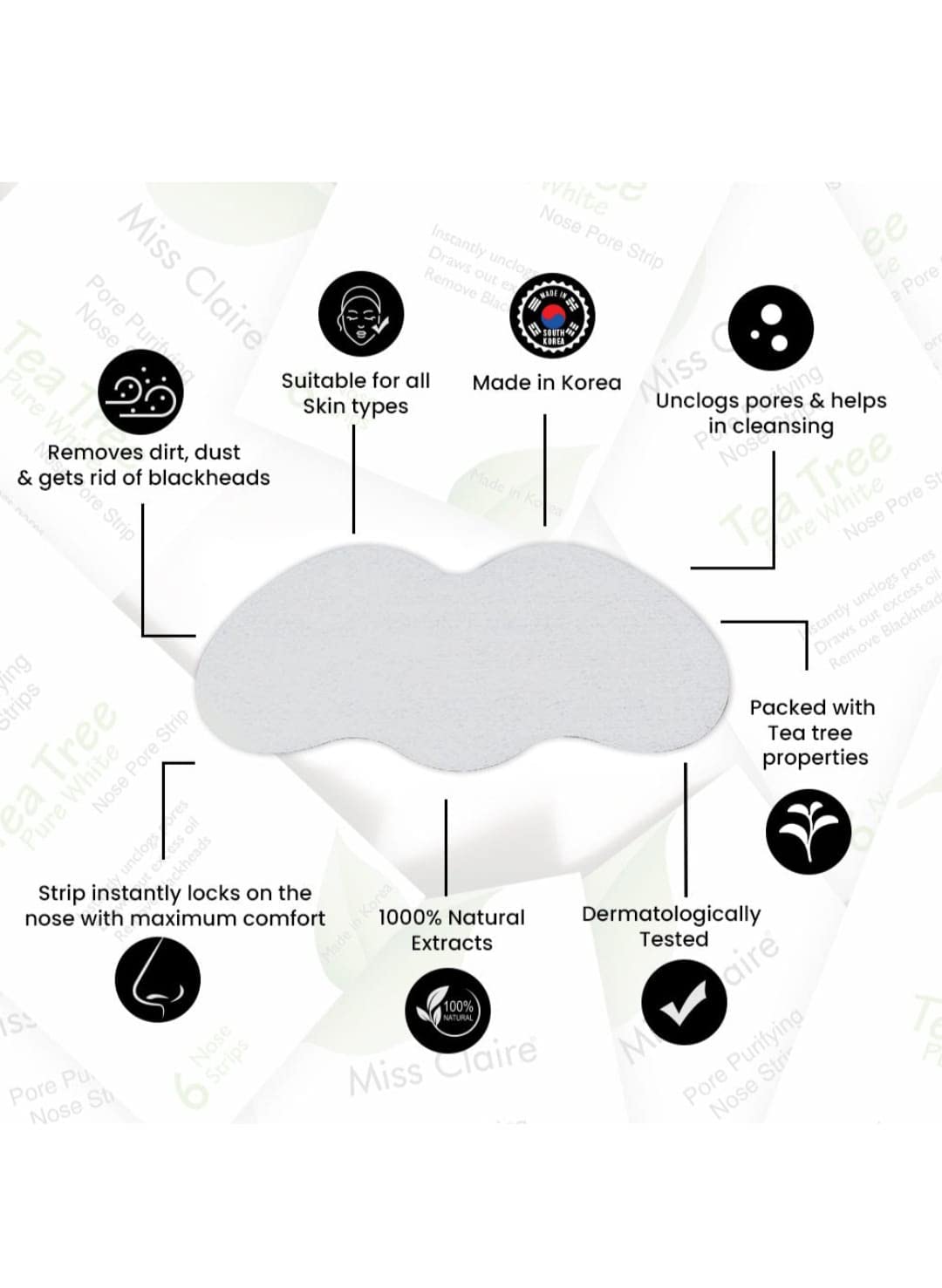 COSLUXE Nose Strips, Pore Strips for Blackheads, GREEN TEA Nose Blackhead Remover Deep Cleansing Noses Poree Striips for MEN & WOMEN 10 Strip in Pack of 1 - Image 2