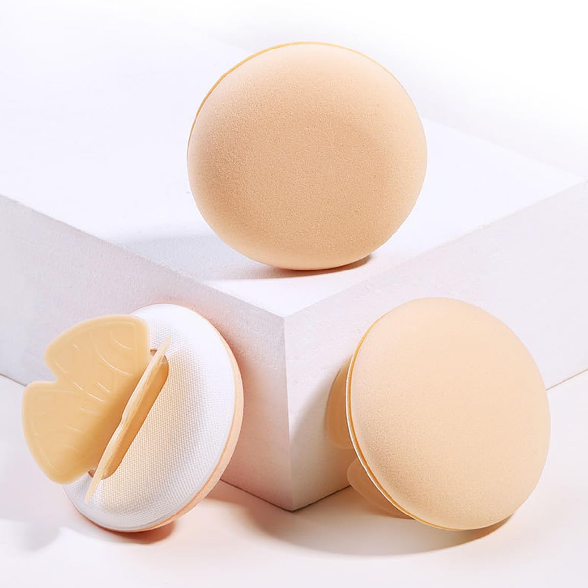 COSLUXE Professional Butterfly Makeup Sponge,4Pcs Powder Puff with Box,Makeup Sponge Puff, Round Makeup Puff Foundation Blender Sponge, Dry & Wet Use Powder Puff - Image 5