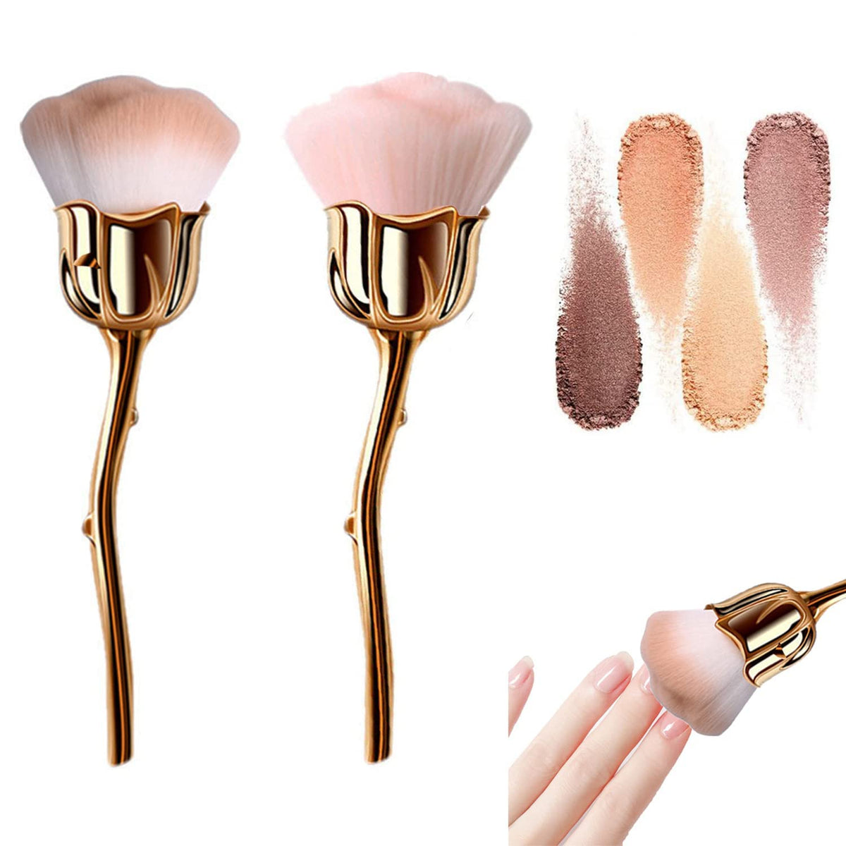 NAILWIND Nail Art Dust Powder Remover Brush | Rose Brushes | Pink Rose Soft Brush | Acrylic Nail Arts Manicure Dust Cleaner Brush | for Nail Trimming Cleaning | Makeup Brush Tools - Image 2