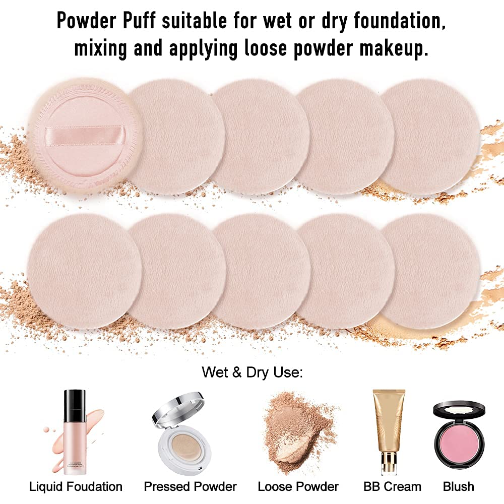 Cosluxe Pure Cotton Powder Puff,Puff, for Powder Foundation, 3 Normal size, Blending for Loose Powder Mineral Powder Body Powder (PACK OF 6, SMALL) - Image 6