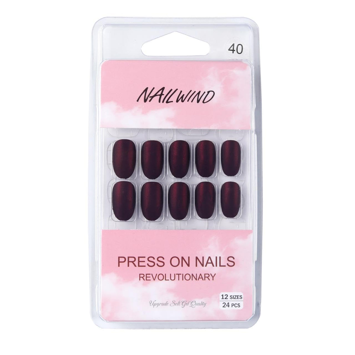 NAILWIND 24pcs Press on Nails | Matte Natural French Short False Nails | Acrylic Full Cover Nails | Natural Fake Nails Delicate & Comfortable for Women and Girls (V-40) - Image 5